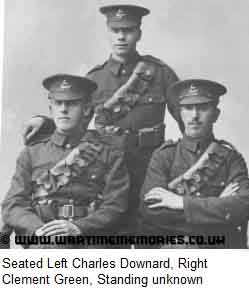 Left Sgt Charles Downard; right Clement Green, standing unknown